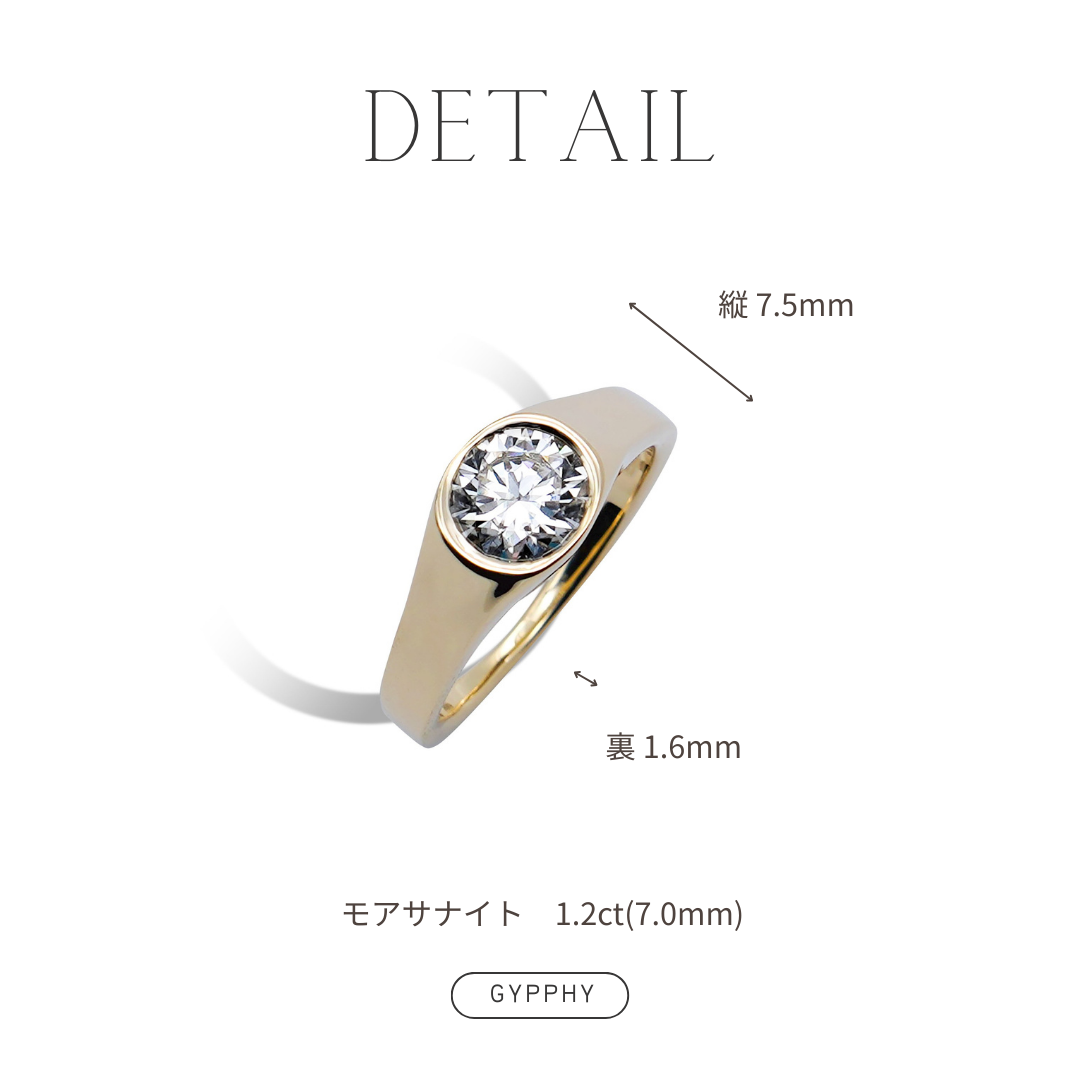 7 Round Moissanite Bezel Ring.