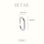 Rounded rectangle Moissanite ear-cuff.