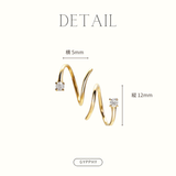 Single moissanite narrow earring