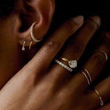 Single moissanite narrow earring