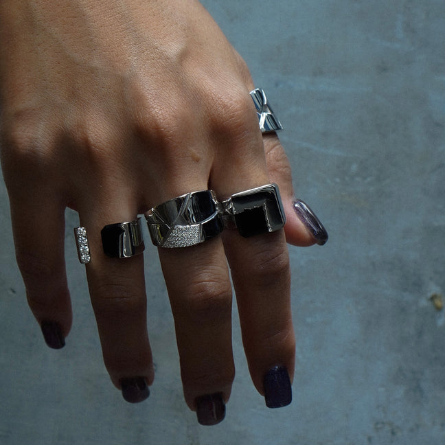 drought square black onyx ring.