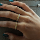 Vesica Piscis Round Full Eternity Ring