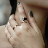 Black Enamel Pinch Ring.