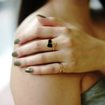 Black Enamel Pinch Ring.