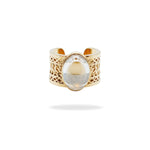 Archaic Mural Moissanite Ring.
