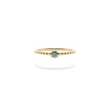 Moissanite Grano Ring with Green Moissanite.