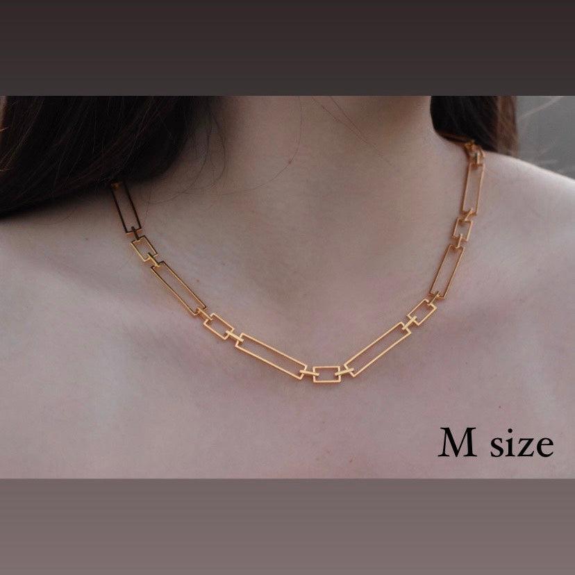 square chain necklace.