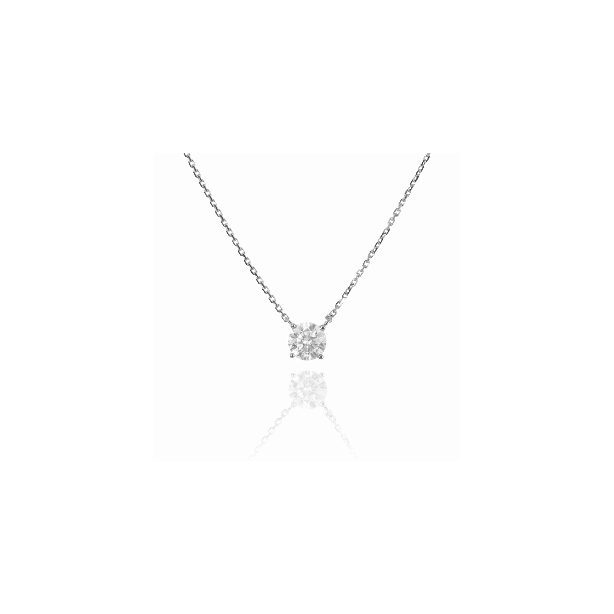ソリティアモアサナイトネックレス 0.5ct/1ct.