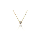 ベゼルモアサナイトネックレス 0.1ct/0.3ct.