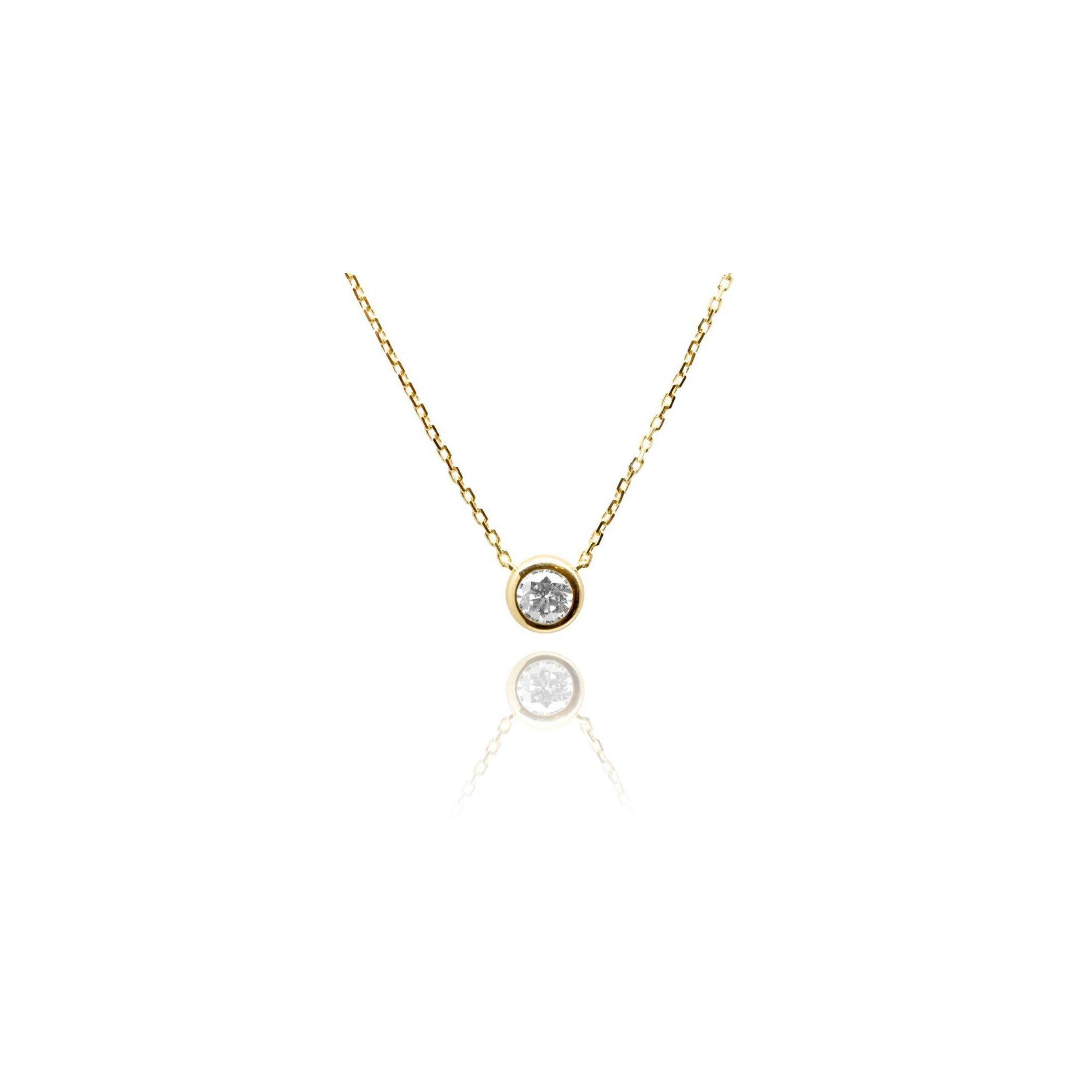 ベゼルモアサナイトネックレス 0.1ct/0.3ct.