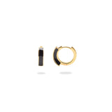 Three-Dimensional Enamel Hoop Earrings.