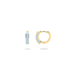 Three-Dimensional Enamel Hoop Earrings.