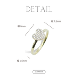 pave heart ring