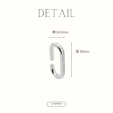 Rounded rectangle moissanite ear-cuff