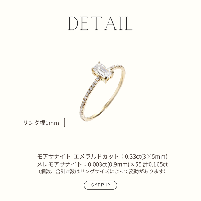 Emerald Moissanite Full Eternity Ring - Vertical Ver.