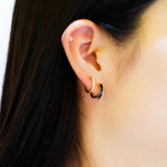 Three-Dimensional Enamel Hoop Earrings.