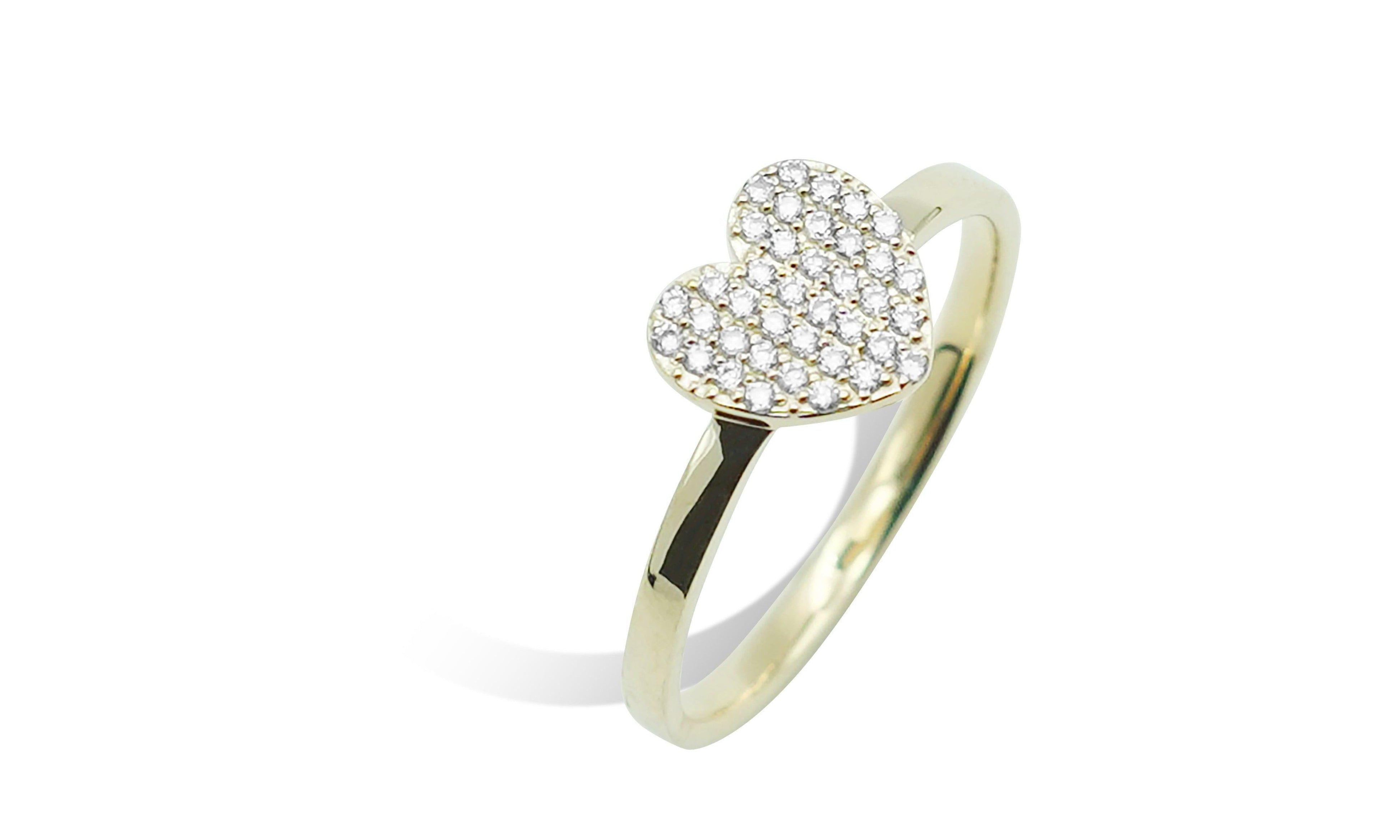 pave heart ring.