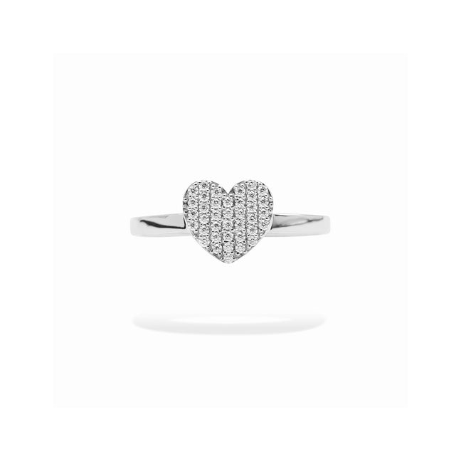 pave heart ring