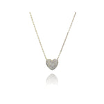 pave heart necklace.