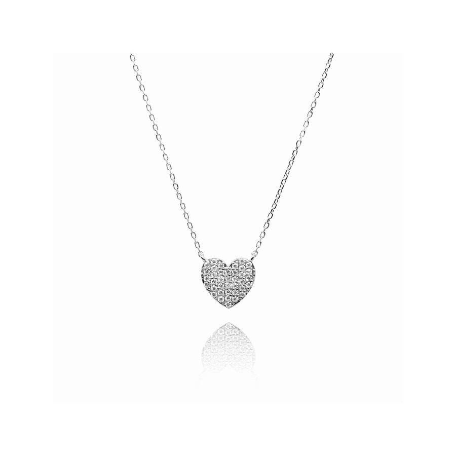 pave heart necklace