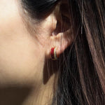 Enamel Moissanite Earring.
