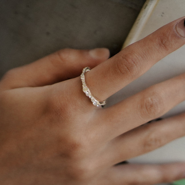 wavy full eternity ring.