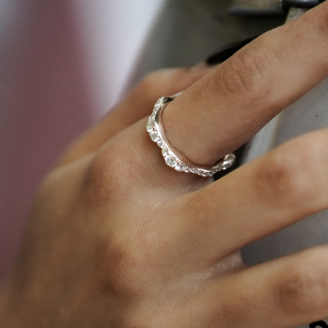 wavy full eternity ring.