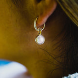 wrap akoya pearl hoop pierce