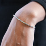 Tennis Bracelet 2.0 with teal blue Moissanite