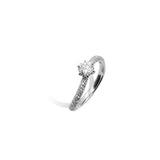 Center Stone Pavé Wave Ring