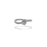 Center Stone Pavé Wave Ring