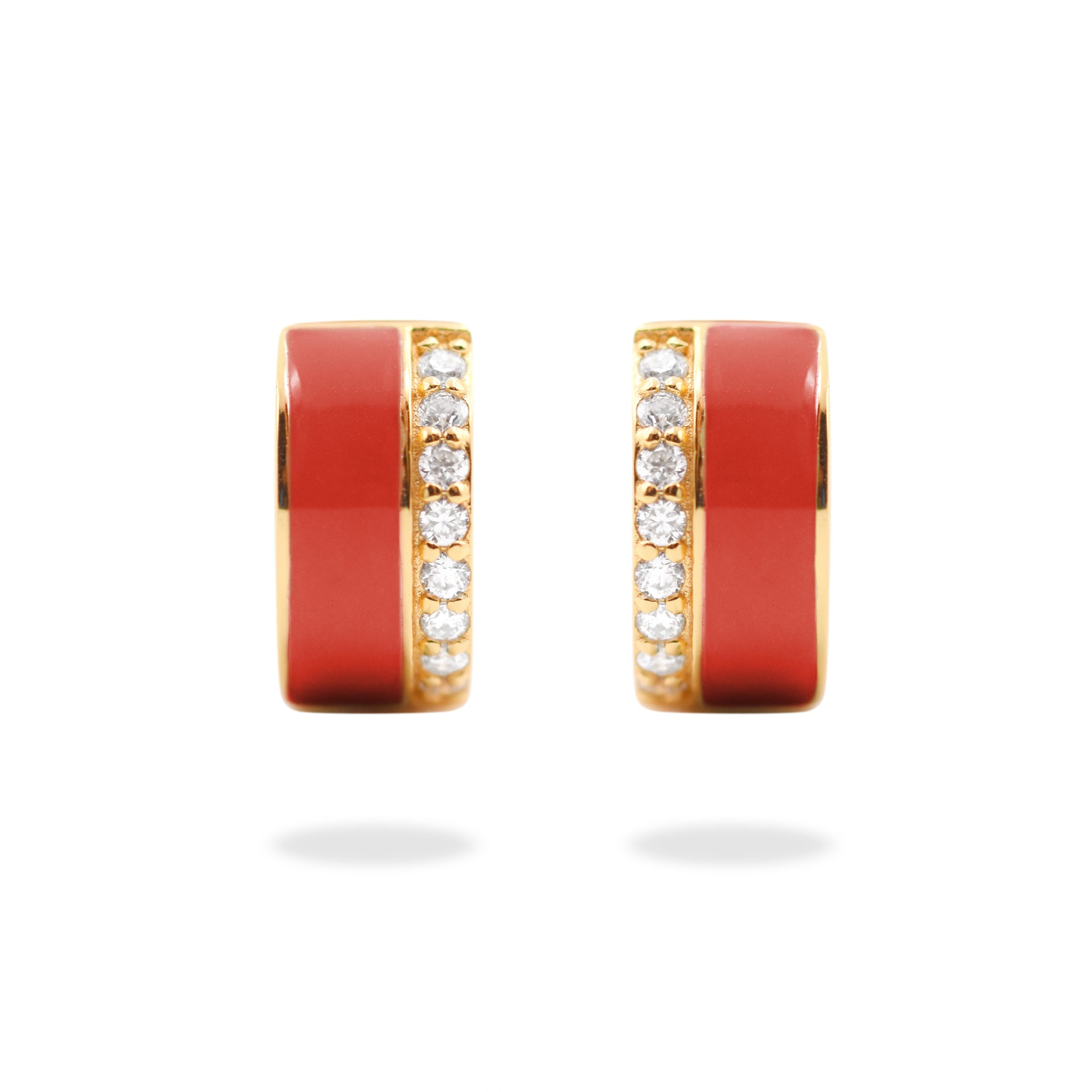 Enamel Moissanite Earring.
