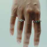 Center Stone Pavé Wave Ring