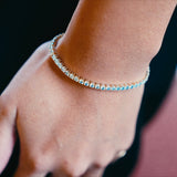 Tennis Bracelet 3.0 with teal blue color Moissanite