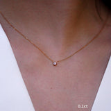 ベゼルモアサナイトネックレス 0.1ct/0.3ct.