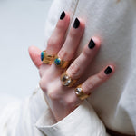 Archaic Mural Moissanite Ring.
