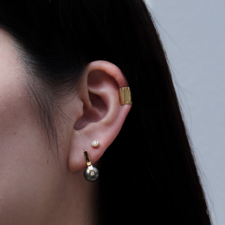 String black-lip Pearl Earring-ピアス-GYPPHY｜モアサナイトジュエリー