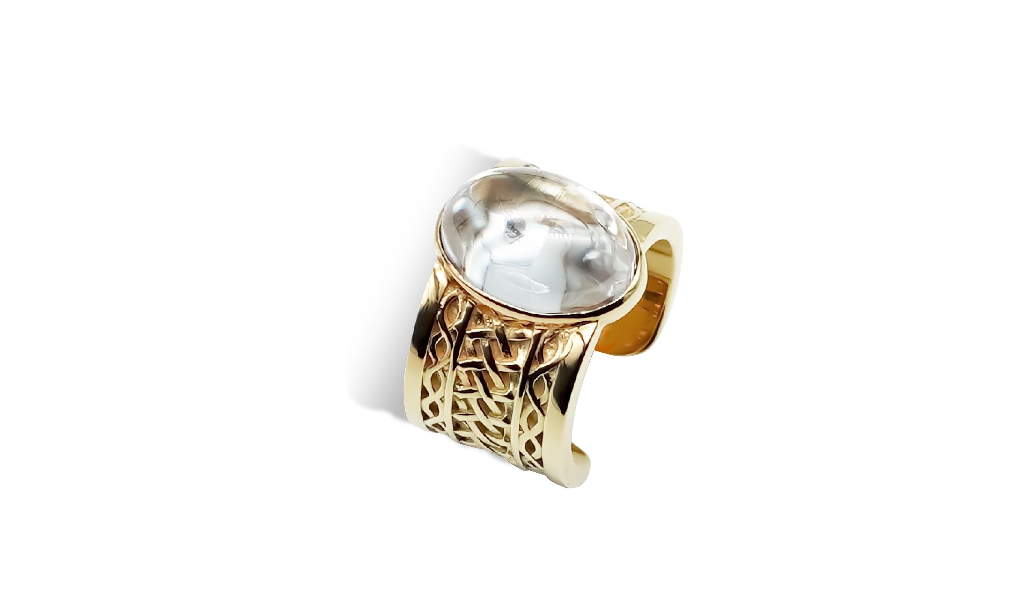 Archaic Mural Moissanite Ring.