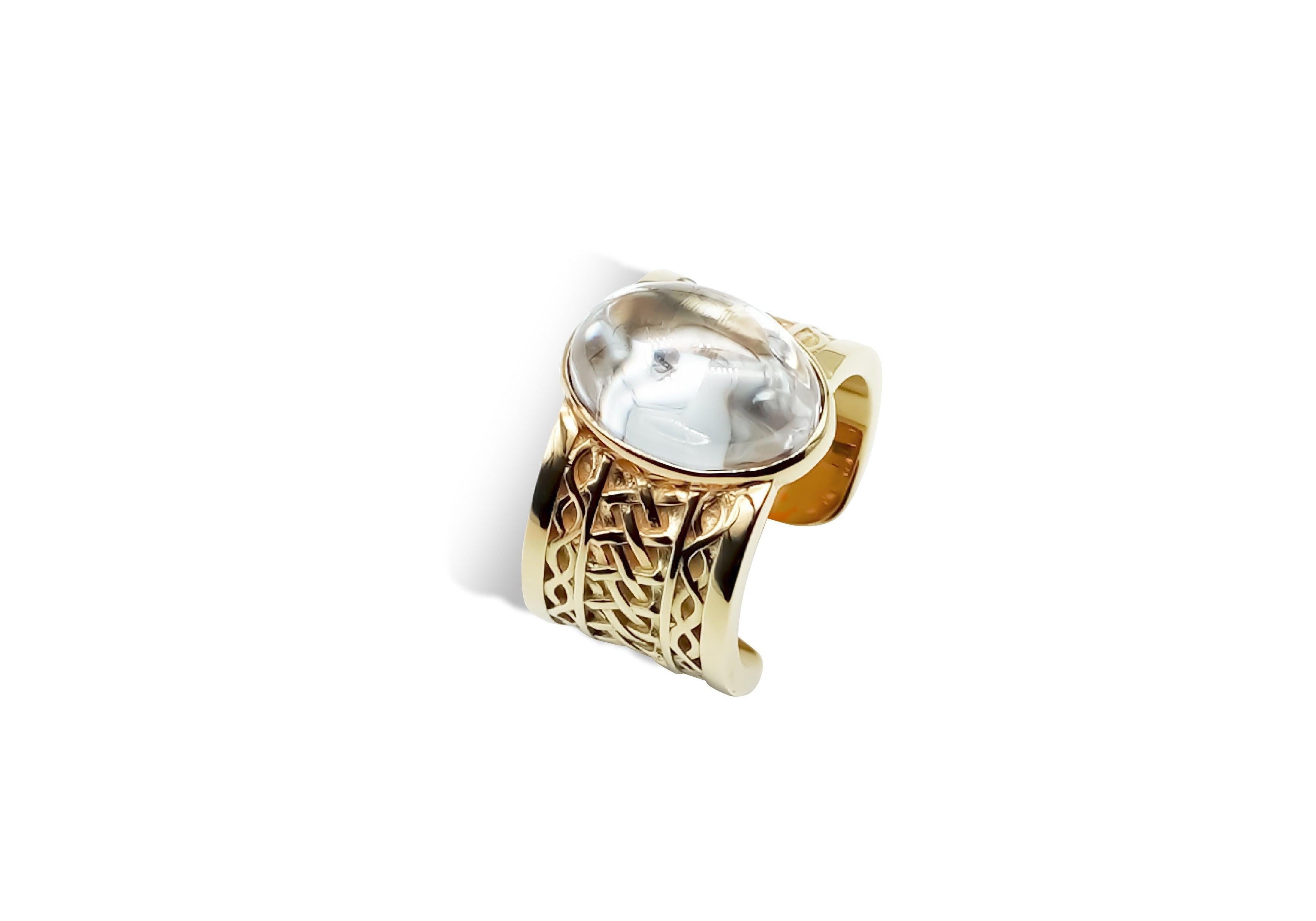 Archaic Mural Moissanite Ring.