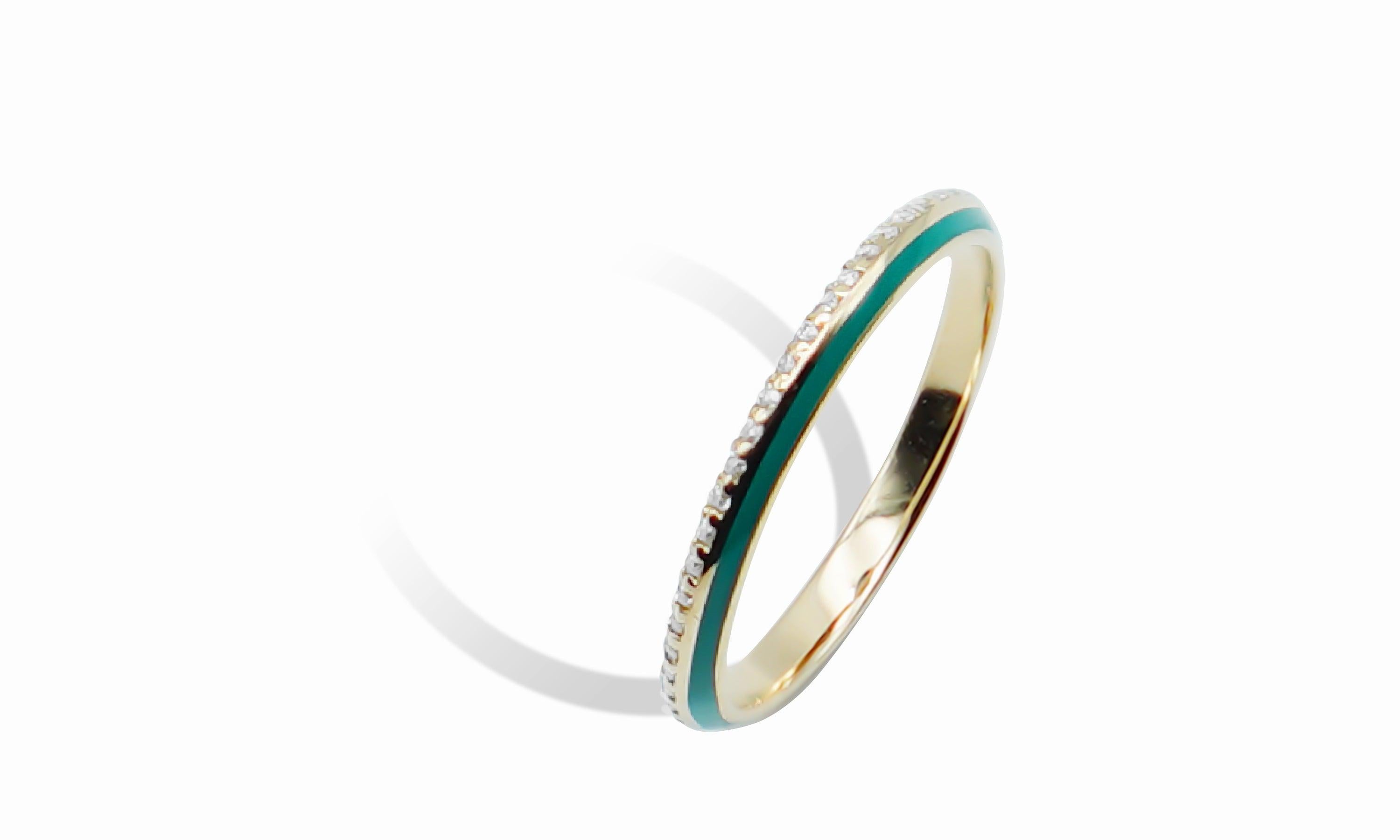 HALF ENAMEL FULL ETERNITY RING.