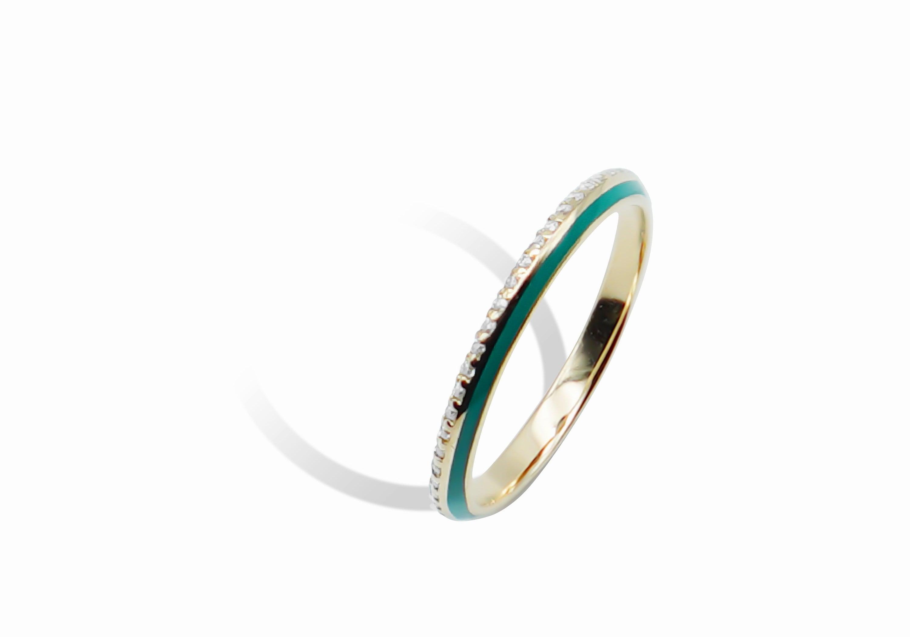 HALF ENAMEL FULL ETERNITY RING.