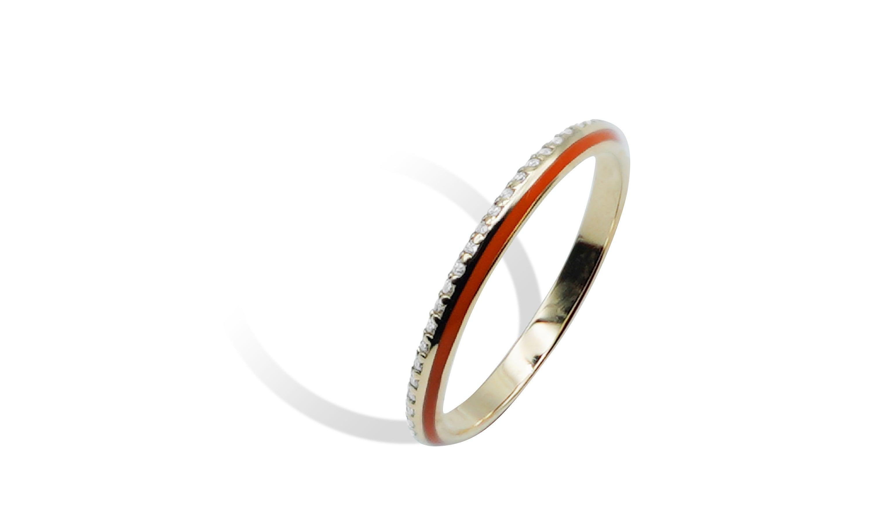 HALF ENAMEL FULL ETERNITY RING.