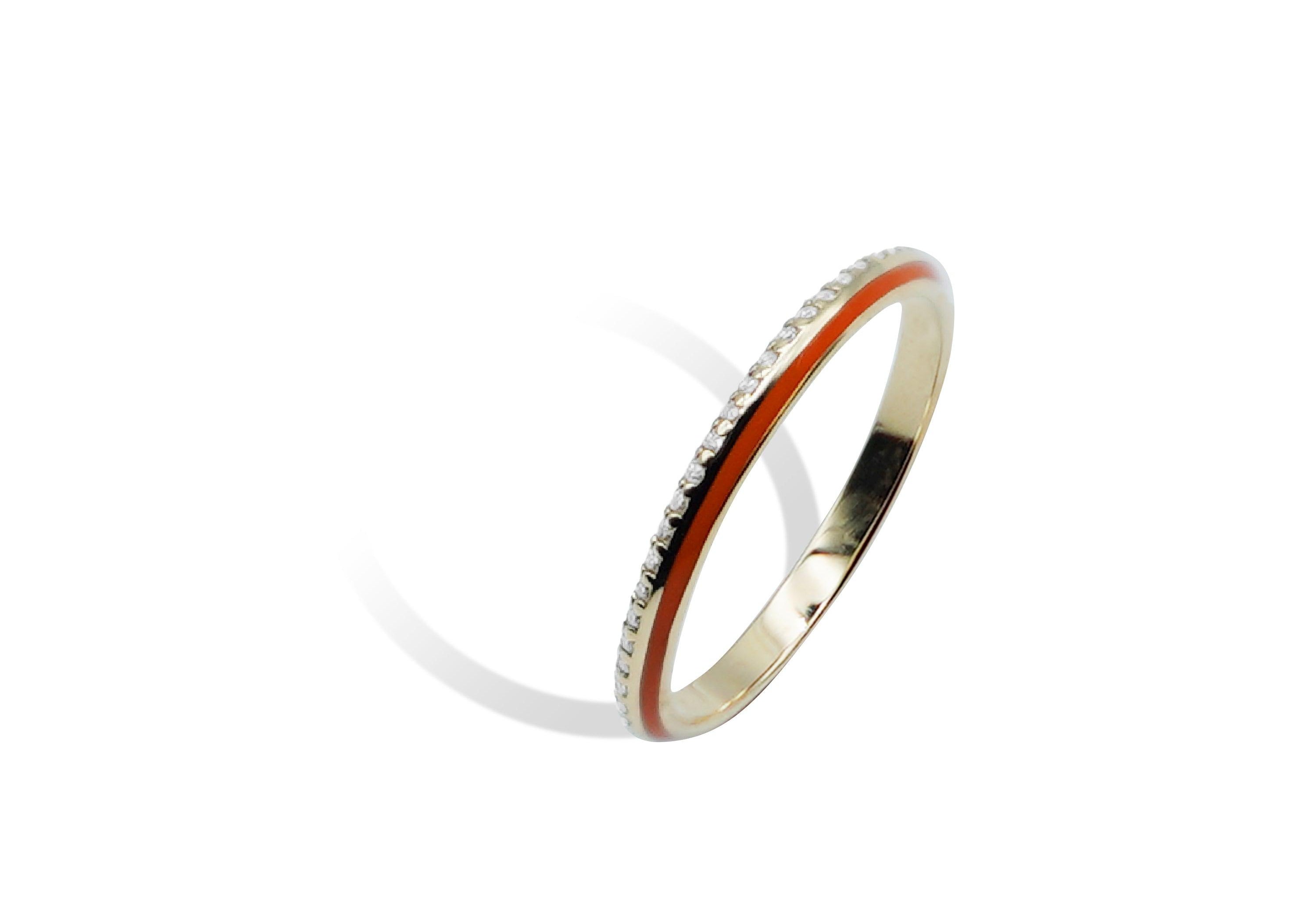 HALF ENAMEL FULL ETERNITY RING.