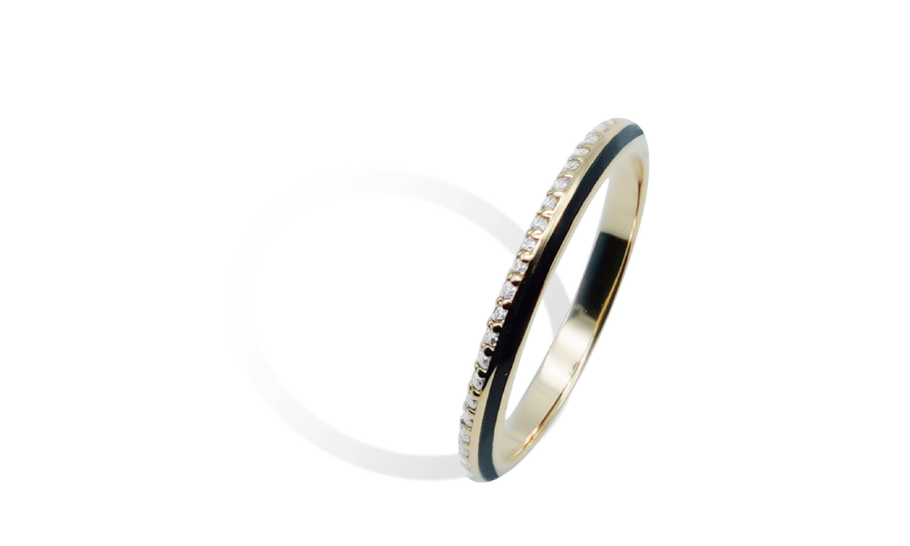 HALF ENAMEL FULL ETERNITY RING.