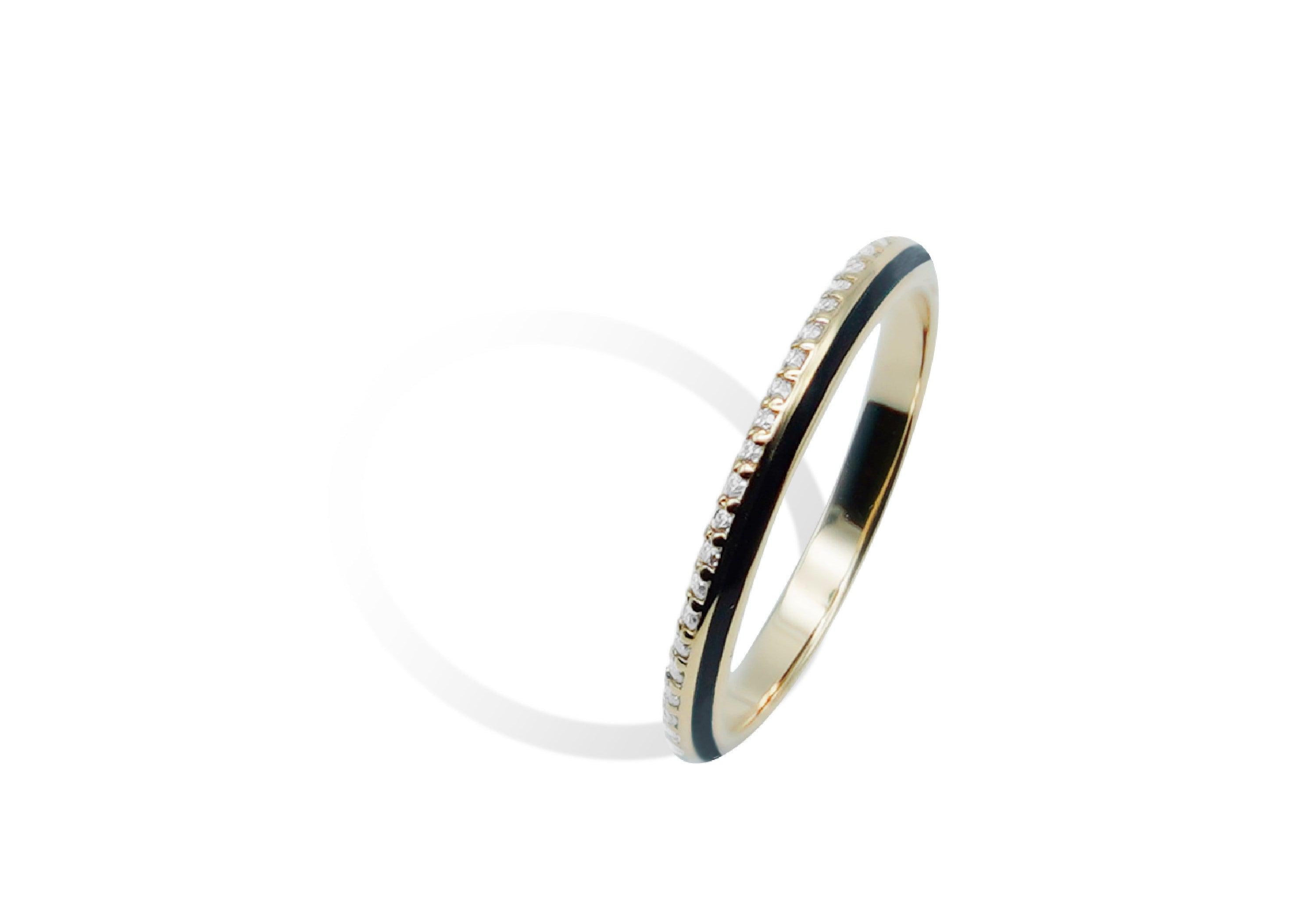 HALF ENAMEL FULL ETERNITY RING.