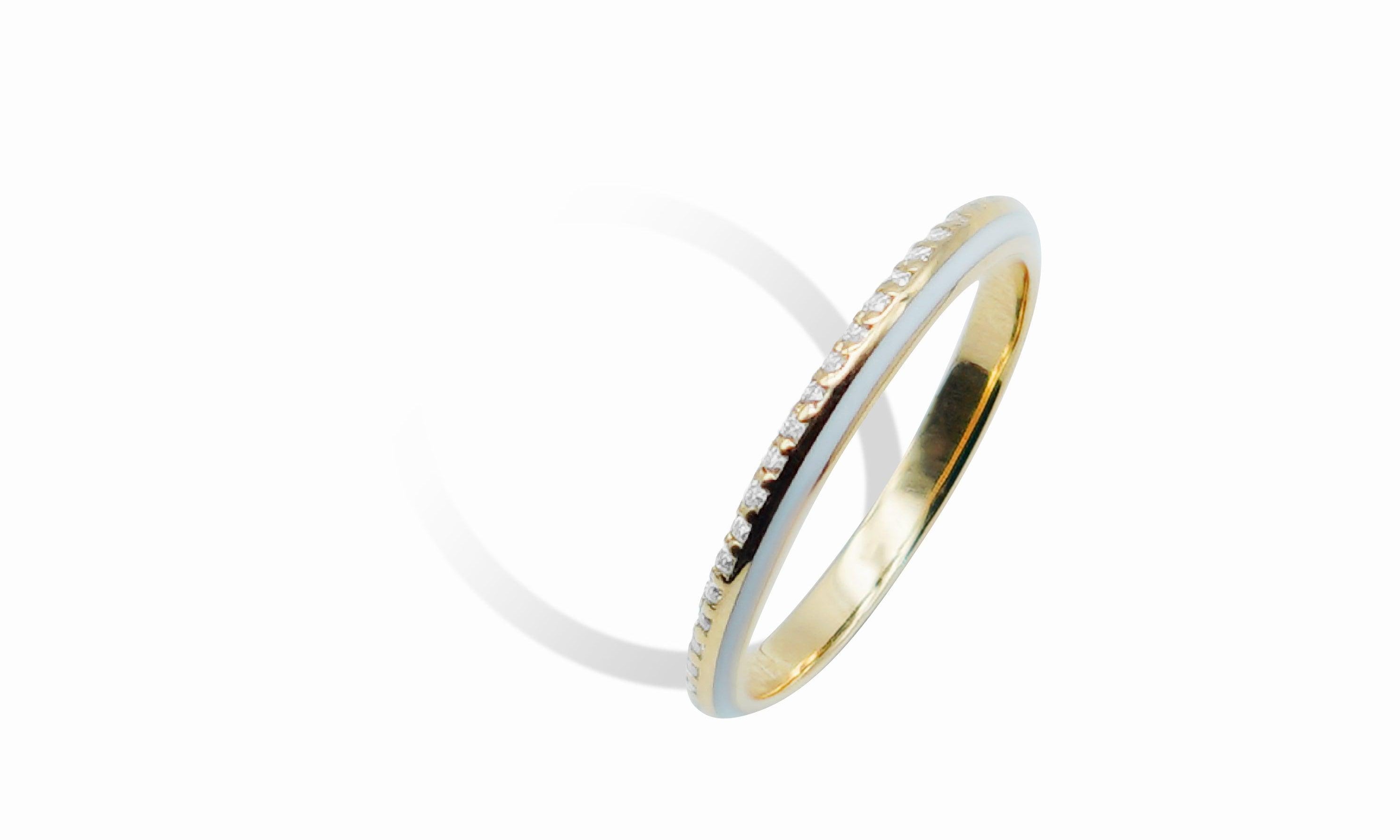 HALF ENAMEL FULL ETERNITY RING.