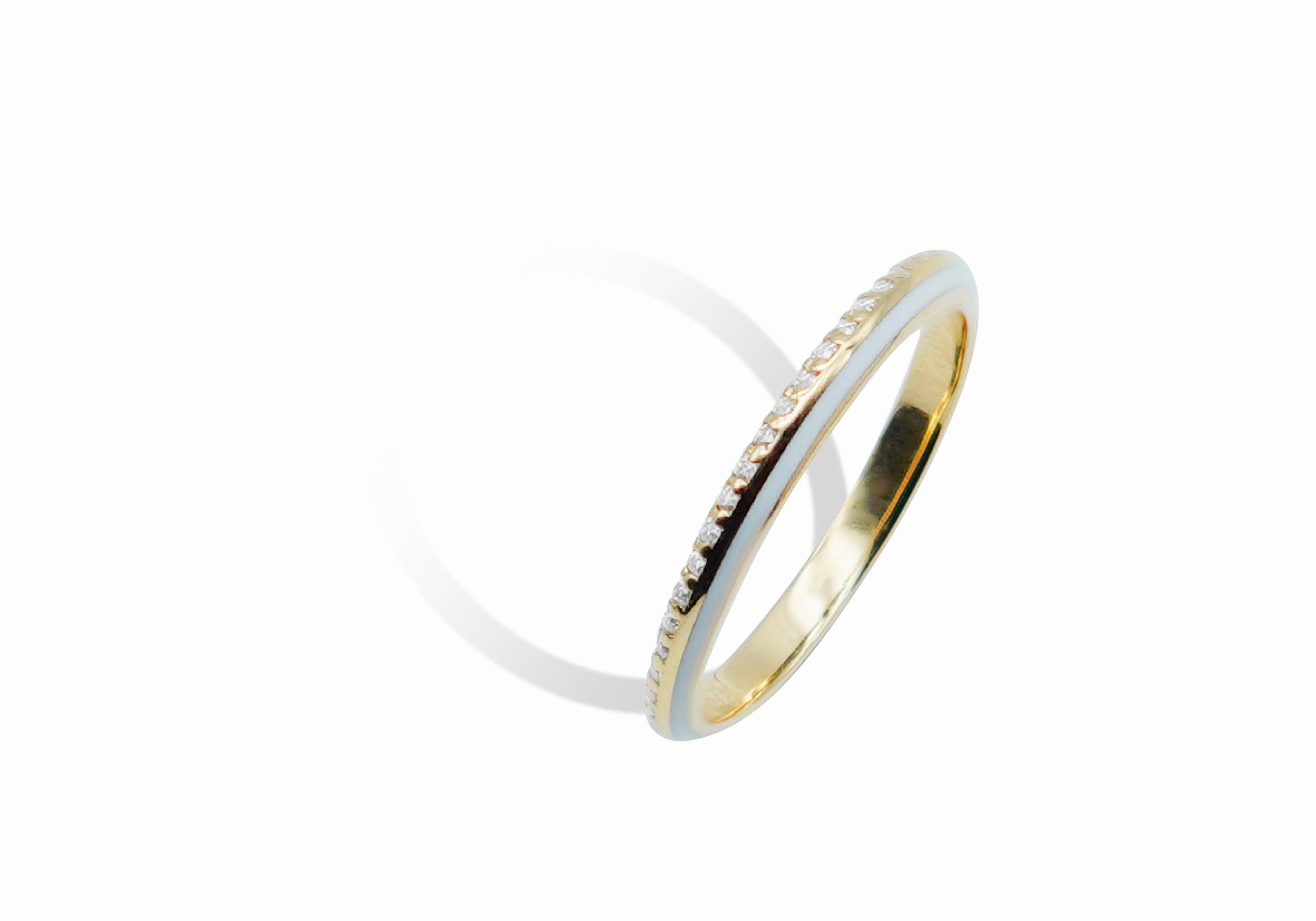 HALF ENAMEL FULL ETERNITY RING.
