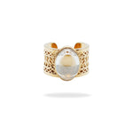 Archaic Mural Moissanite Ring.