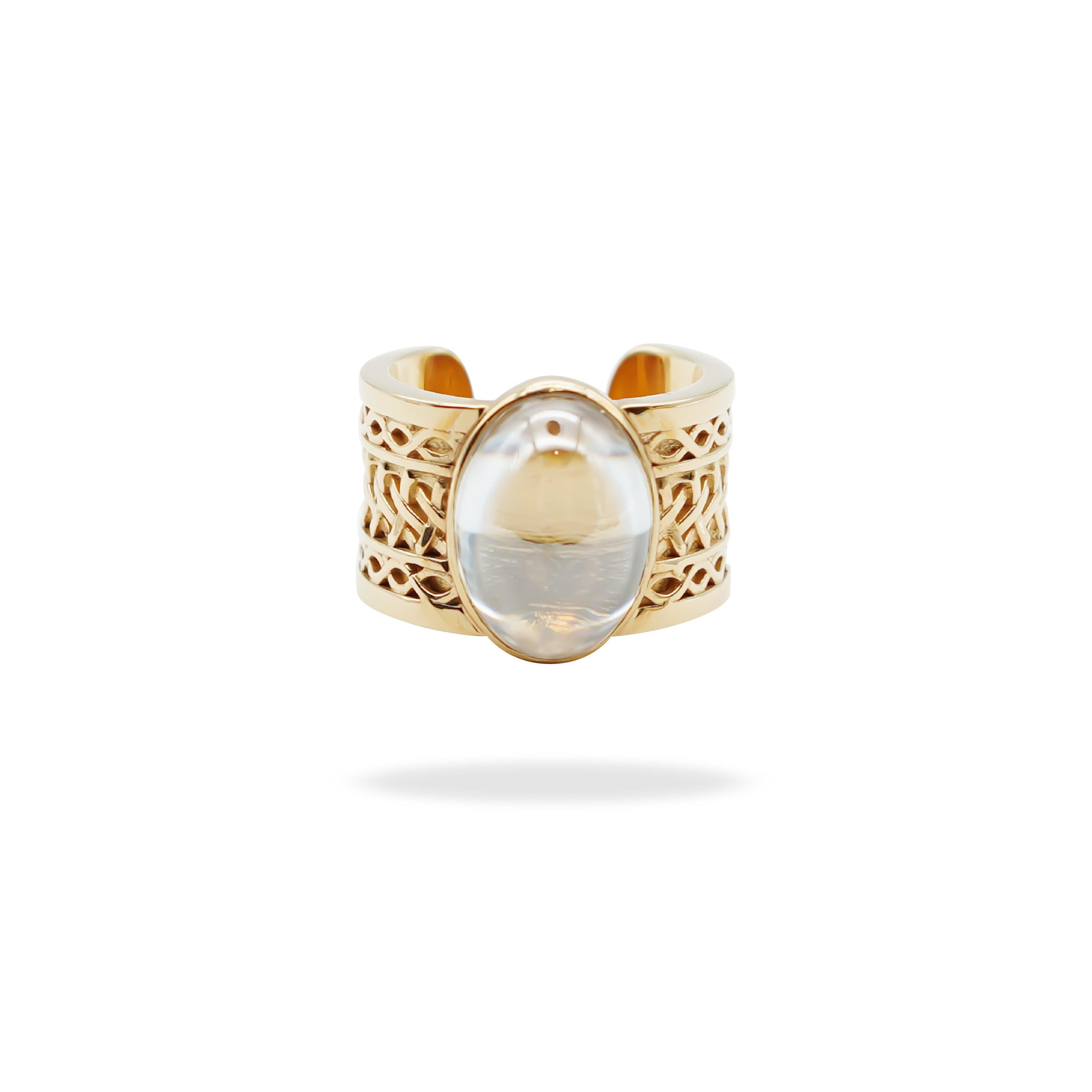 Archaic Mural Moissanite Ring.