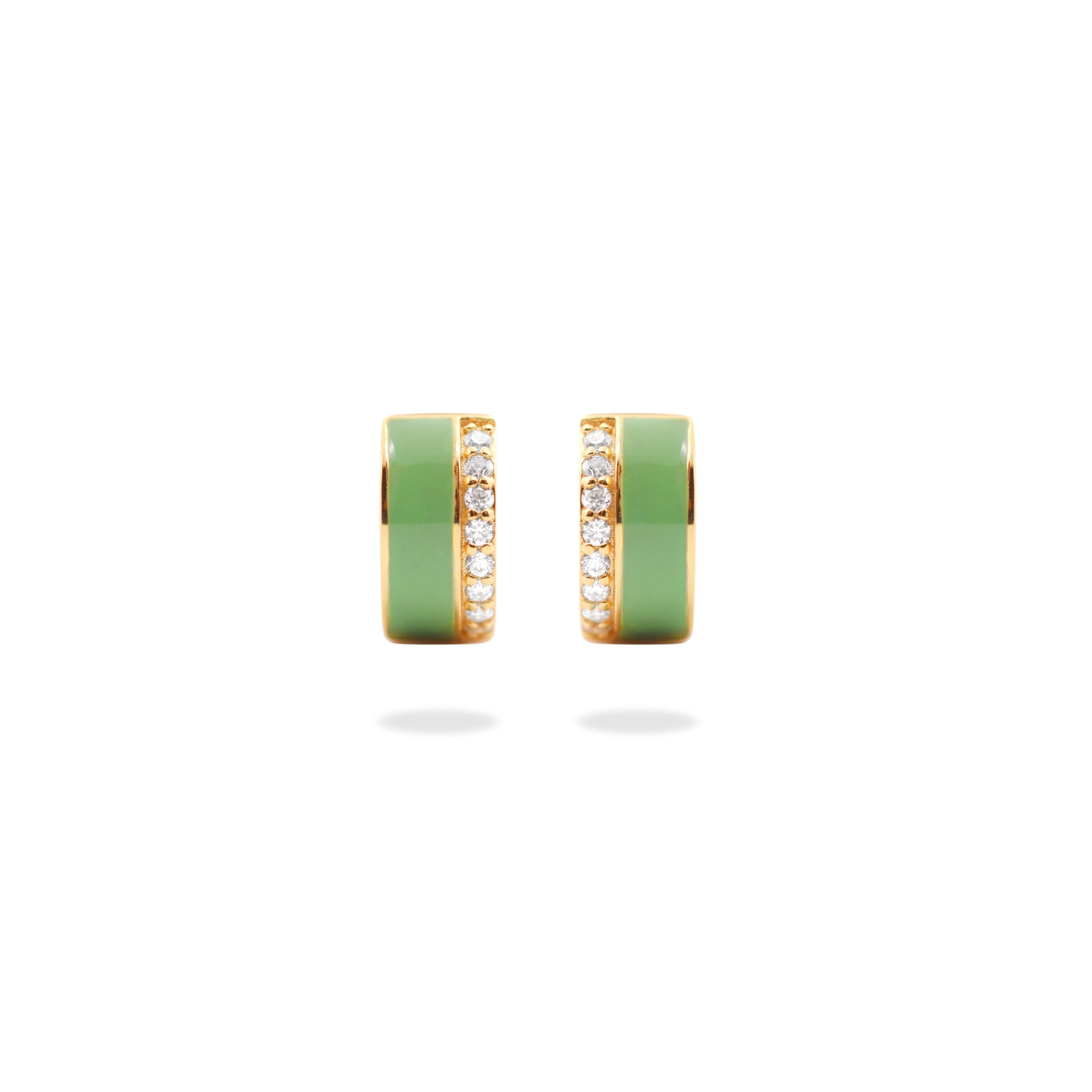 Enamel Moissanite Earring.